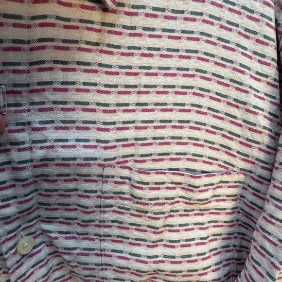 Tommy Bahama Silk Button Up Shirt Mens Size XL Pink Gray Short Sleeve - Picture 7 of 7